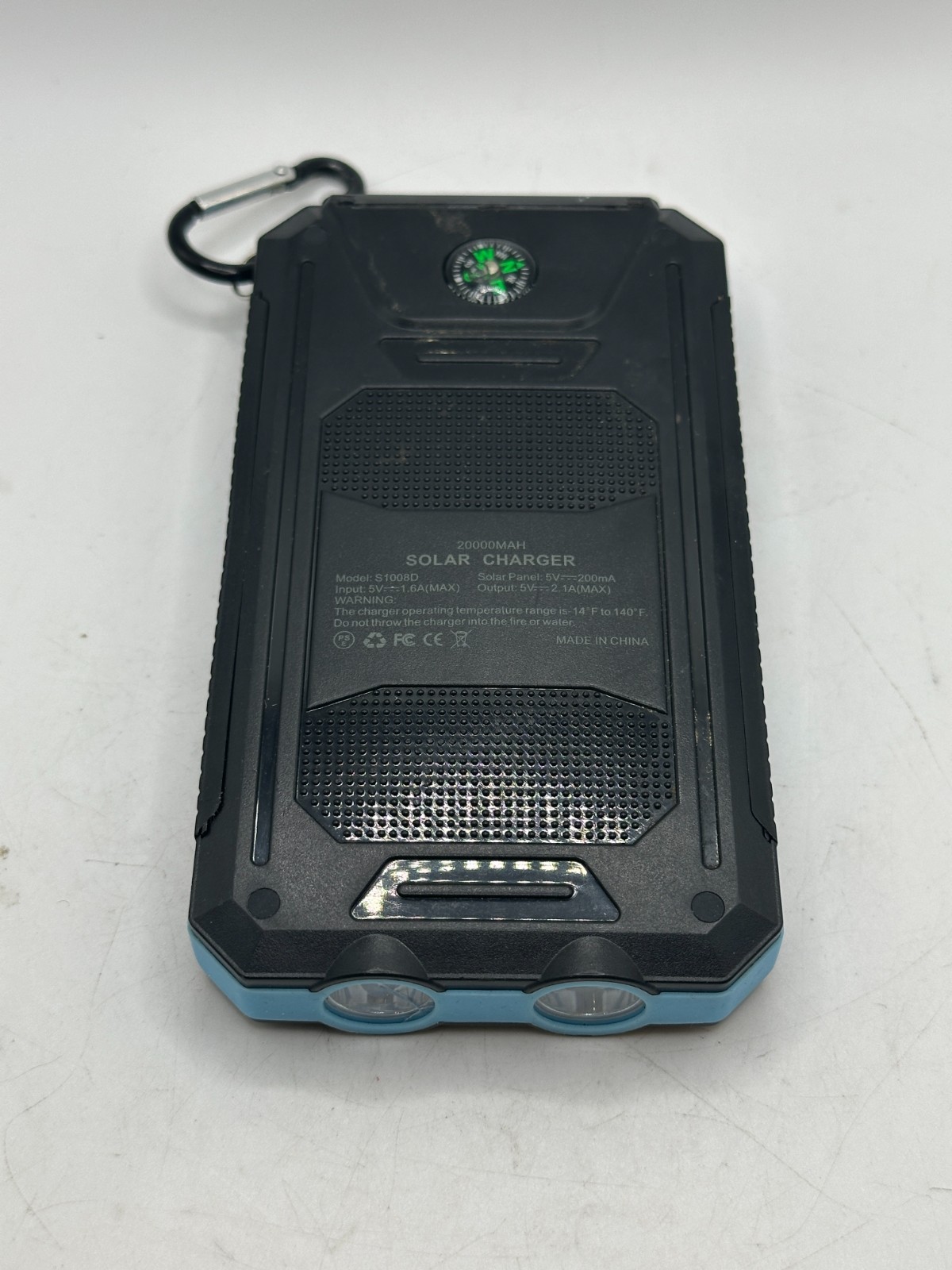 20000mAh Portable Solar Power Bank Dual USB Output External Battery Charger