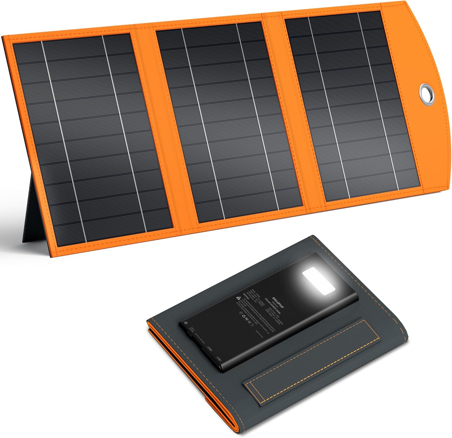 10000Mah Solar Charger Power Bank, 30W Foldable Portable Solar Panel, Fast Charg