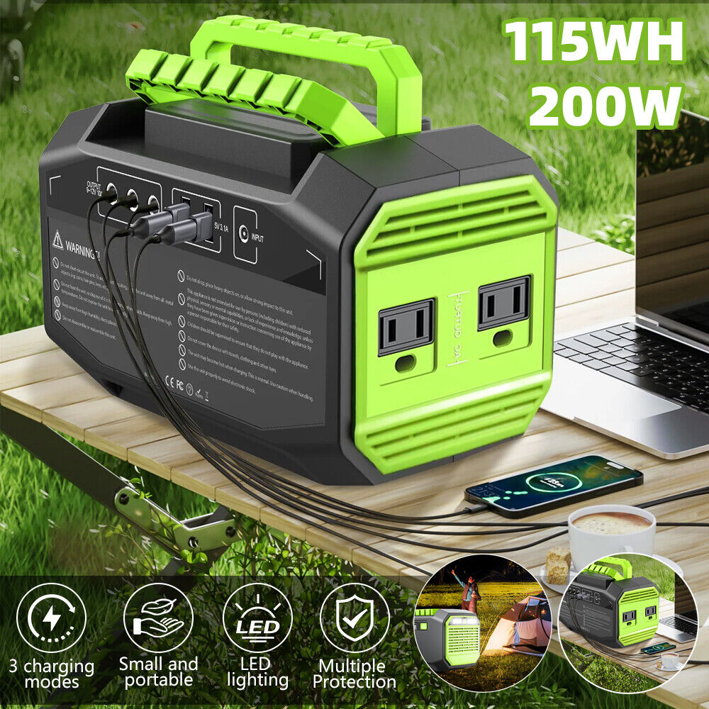 200W Portable Power Station Solar inverter Generator 2 AC Output Backup Power RV