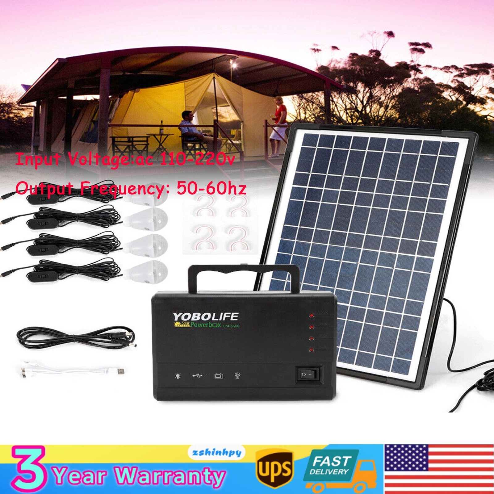Full Complete Home Off-Grid Solar System Solar Panel + Power Station Generator