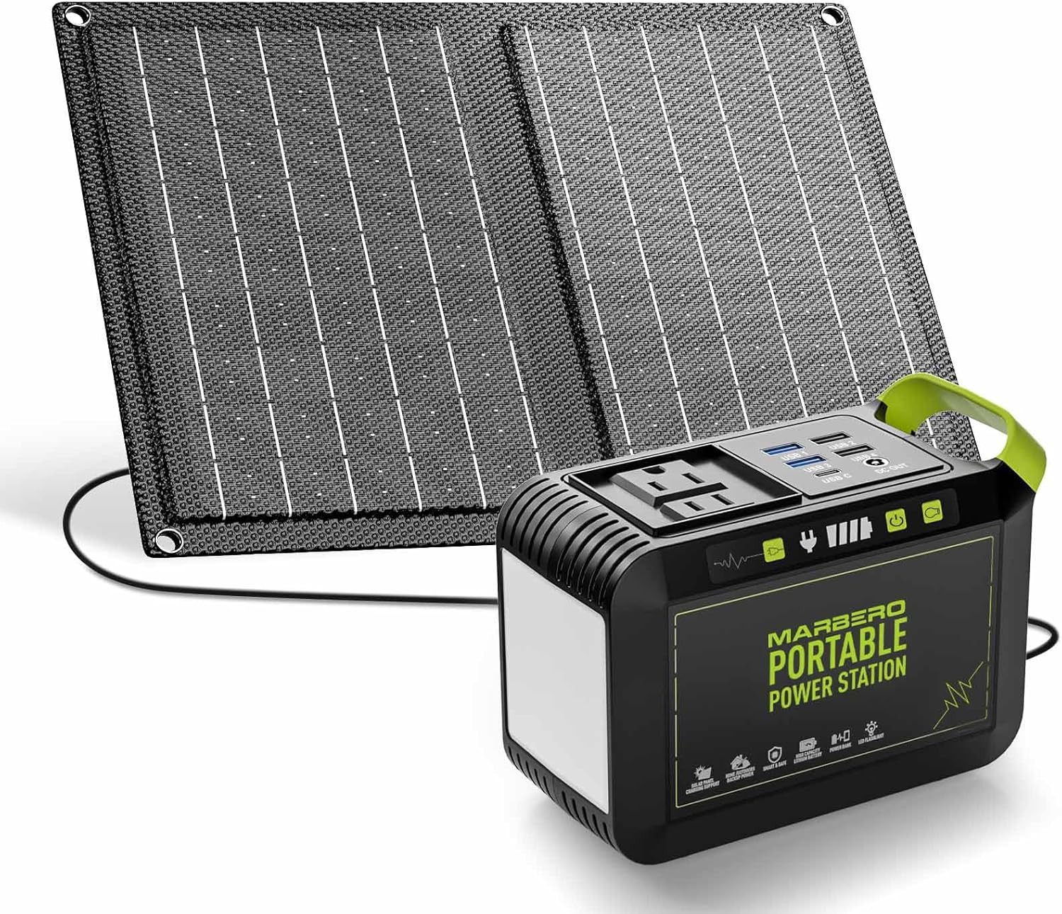 Camping Solar Generator 88Wh Portable Power Station 120W Peak Generator with Sol