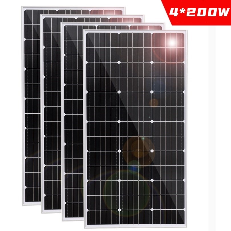 800W Solar Panel 23% High Efficiency Moncrystalline 4PCS 200W Caravan Emergency