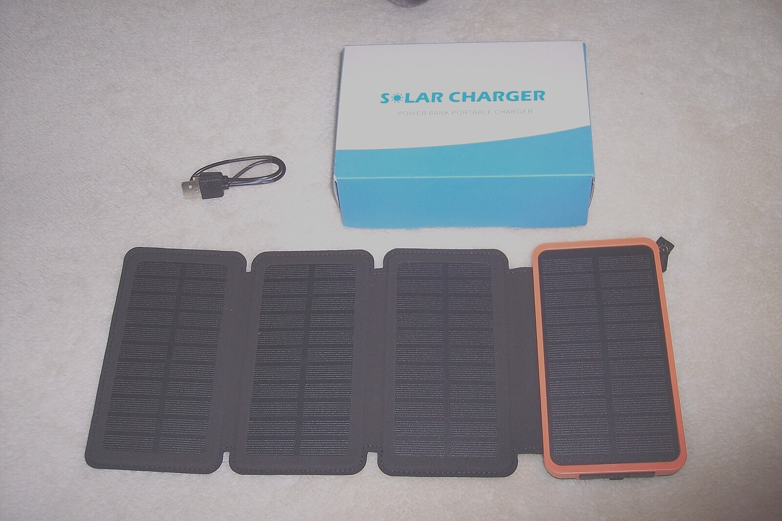 FEELLE Solar Power Bank Charger 25000mAh Solar Phone Charger with 4 Solar Panels