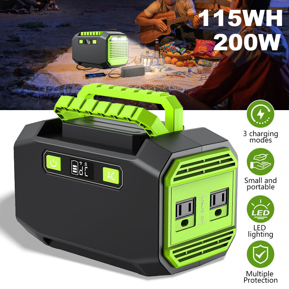 200W Power Station Phone Fast Charger AC DC Battery Bank Laptop Solar Generator