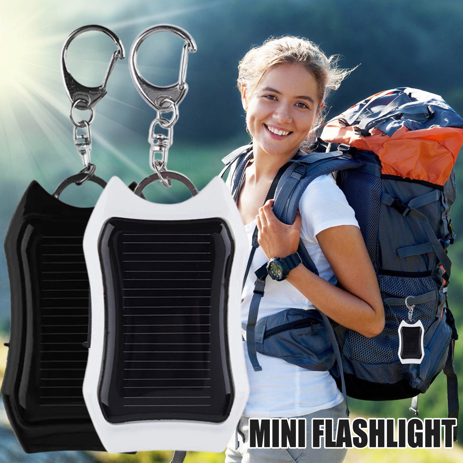 Solar Power Bank 1500mAh Large-capacity Battery Charger Keychain Backup Power