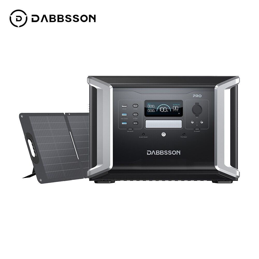 2400W 1382Wh Portable Power Station Solar Generator+120W Solar Panel Home Backup