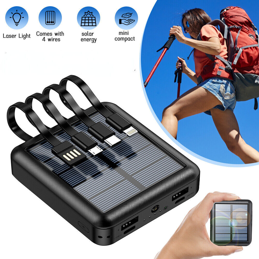 2023 Super 40000000mAh 4-USB Portable Charger Solar Power Bank for Cell Phone US