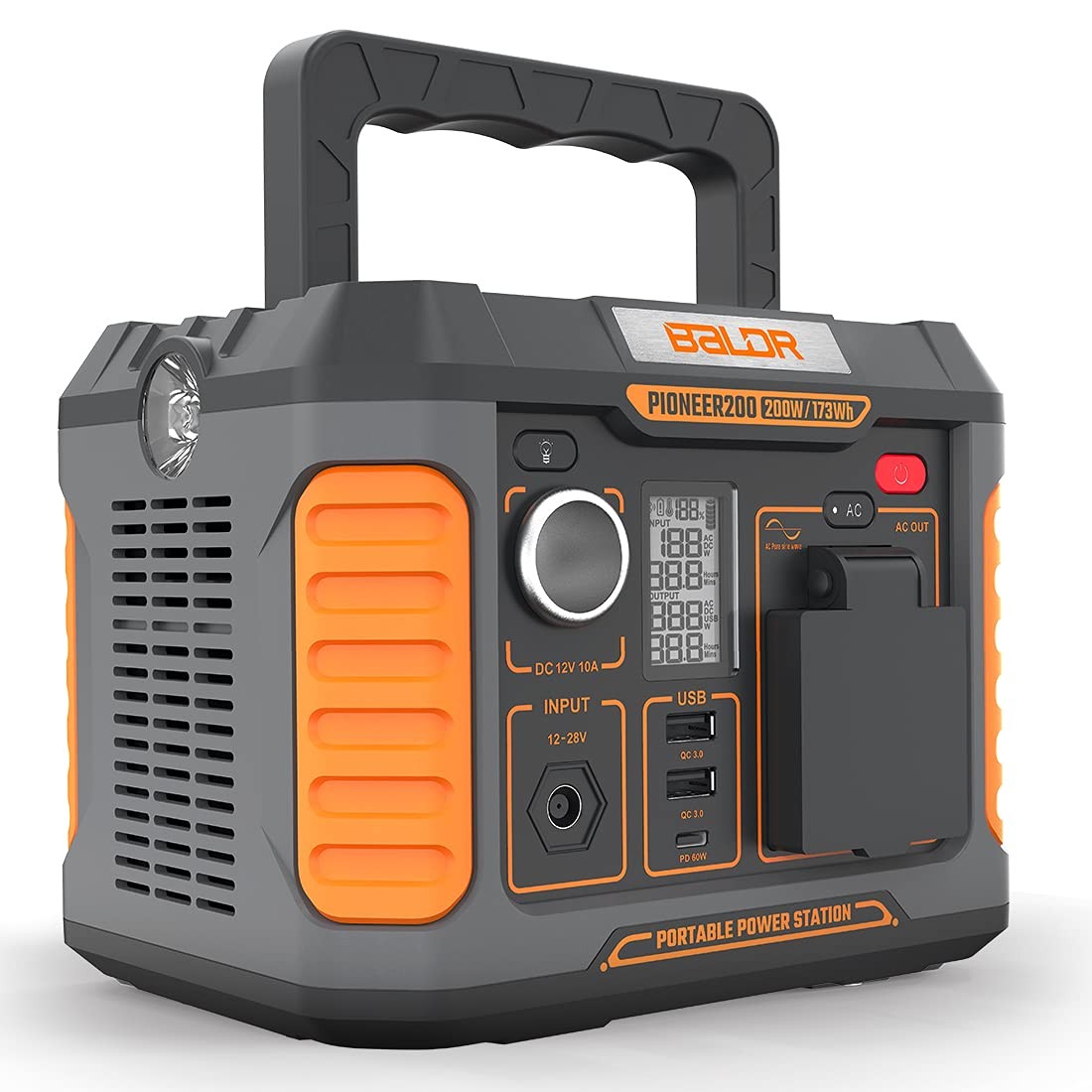 Portable Power Station, Solar Generator with 200W/120V Pure Sine Wave AC Outl…