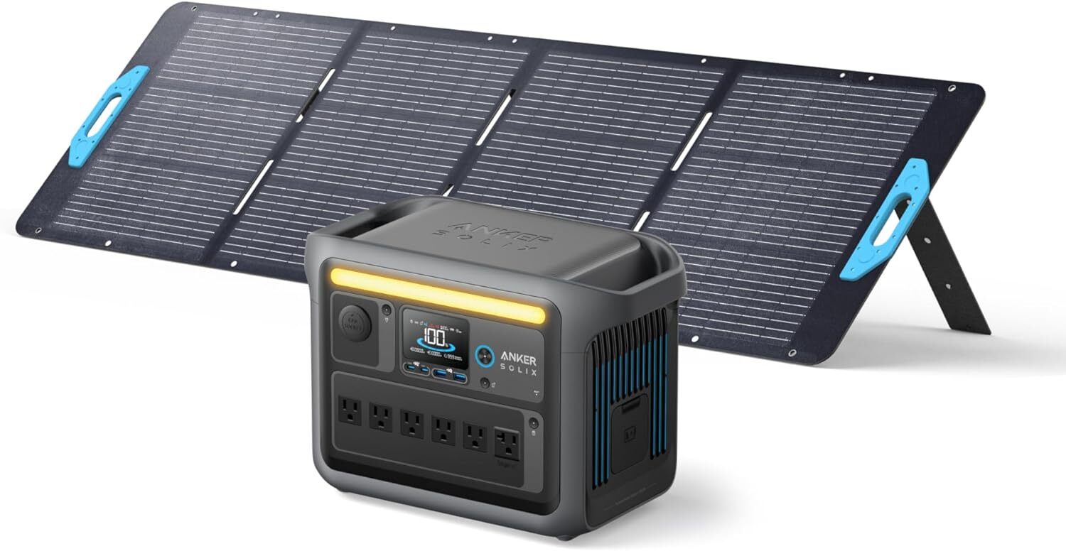 Anker SOLIX C1000 Portable Power Station+200W Solar Panel 1800W Solar Generator