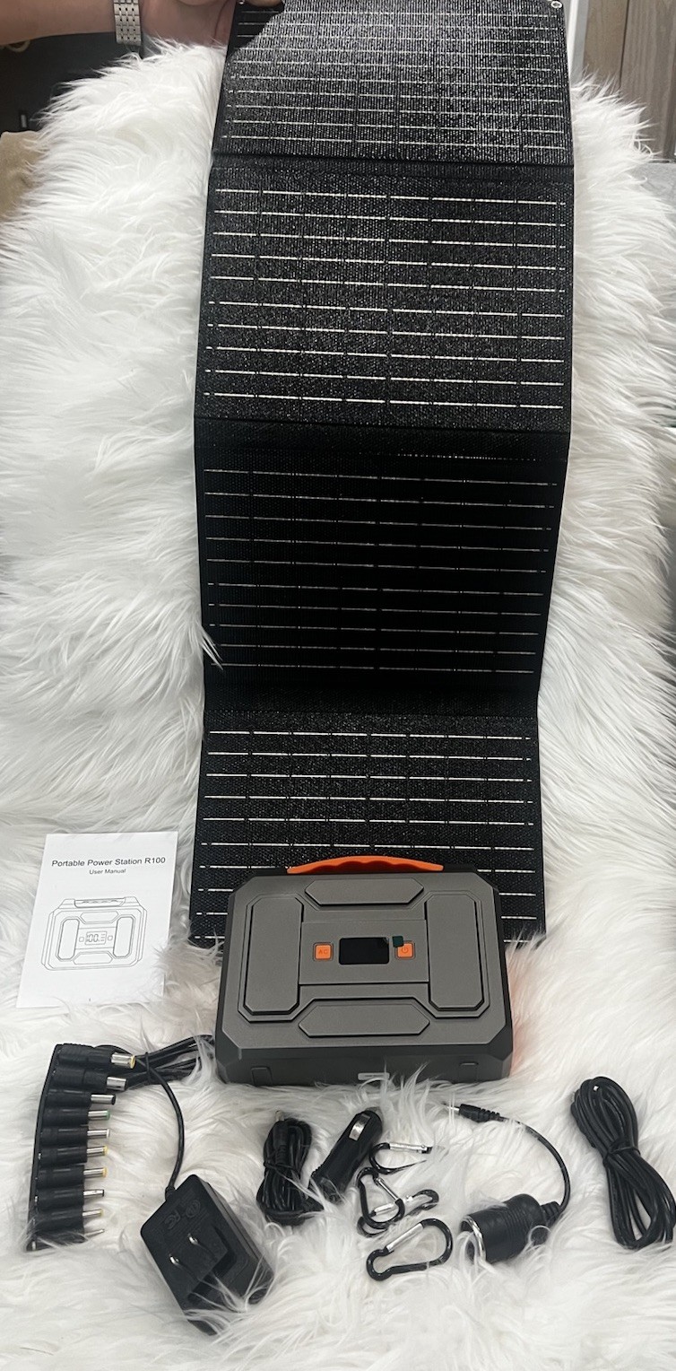 BRAND NEW!! 100W Portable Power Station with 40W Solar Panel kit Solar