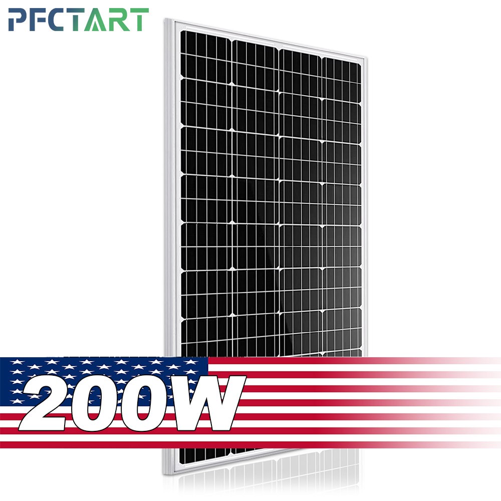 200W Monocrystalline 12V Solar Panel HighEfficiency Off Grid for Home RV Camping
