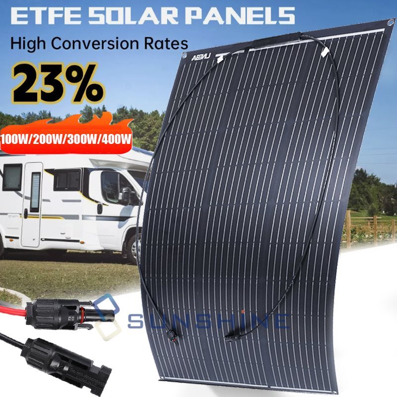 100W 400W 12V Flexible Portable Solar Panel for RV Camping Charger Power Station