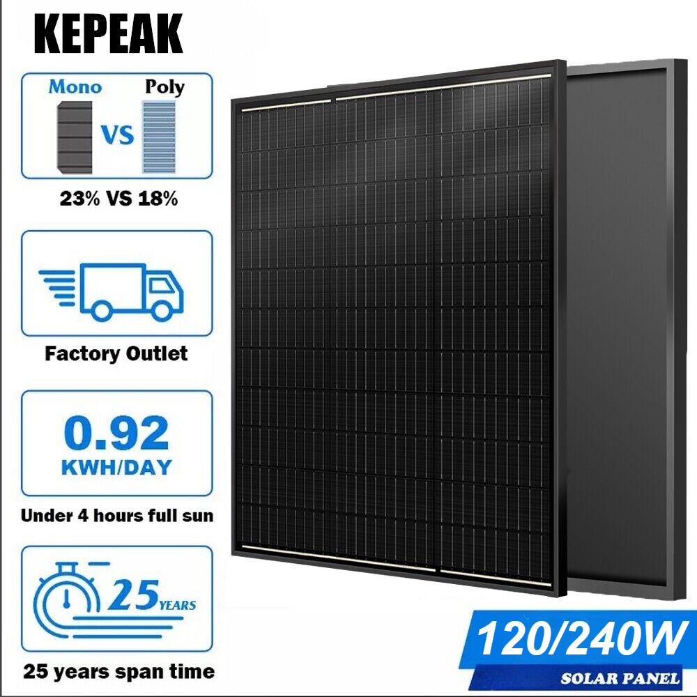 240W Watt 12V Mono Solar Panel Charging Battery Power RV Home Boat Camp Off-Grid