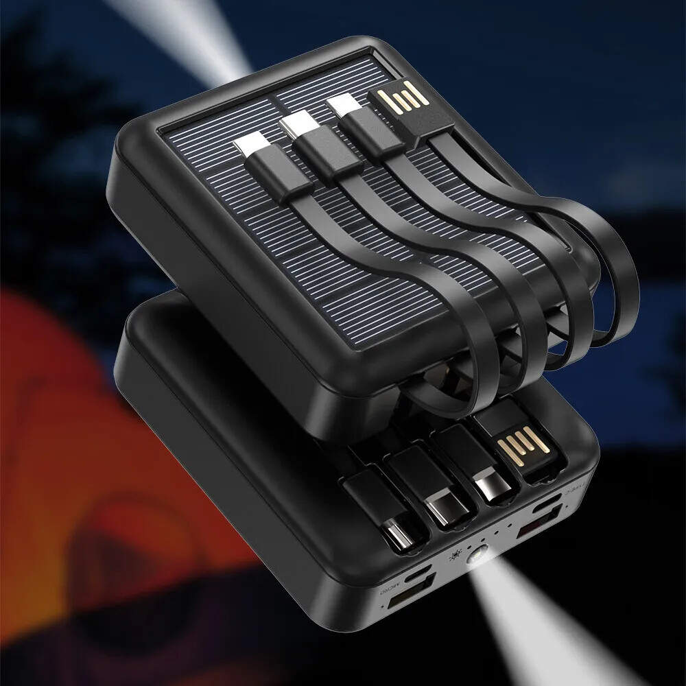 2023 2 USB 1000000mAh Solar Power Bank  Portable Battery Charger For Cell Phones