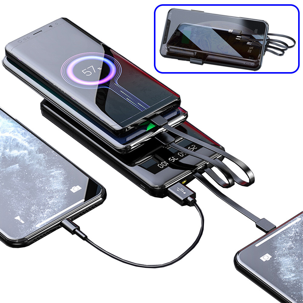 3000000mah Portable Power Bank LCD LED 3 USB Battery Charger For Mobile Phone