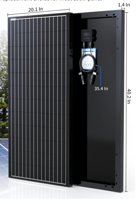 100w 12v Monocrystalline Solar Panel Module with Connector