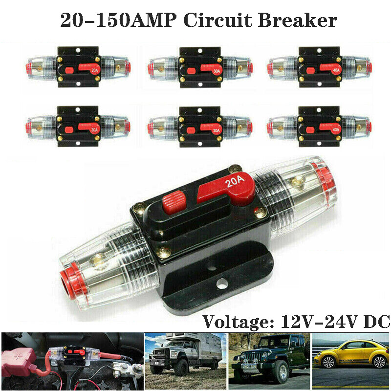 Home Solar System Waterproof Circuit Breaker Reset Fuse Inverter DC 12V-48V