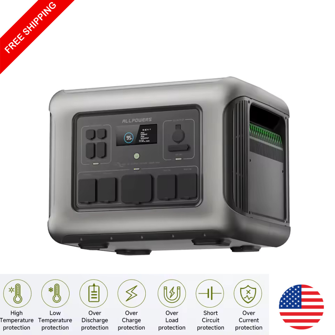 Portable Power Station 299Wh LiFePO4 Battery 600W Solar Generator Camping RV