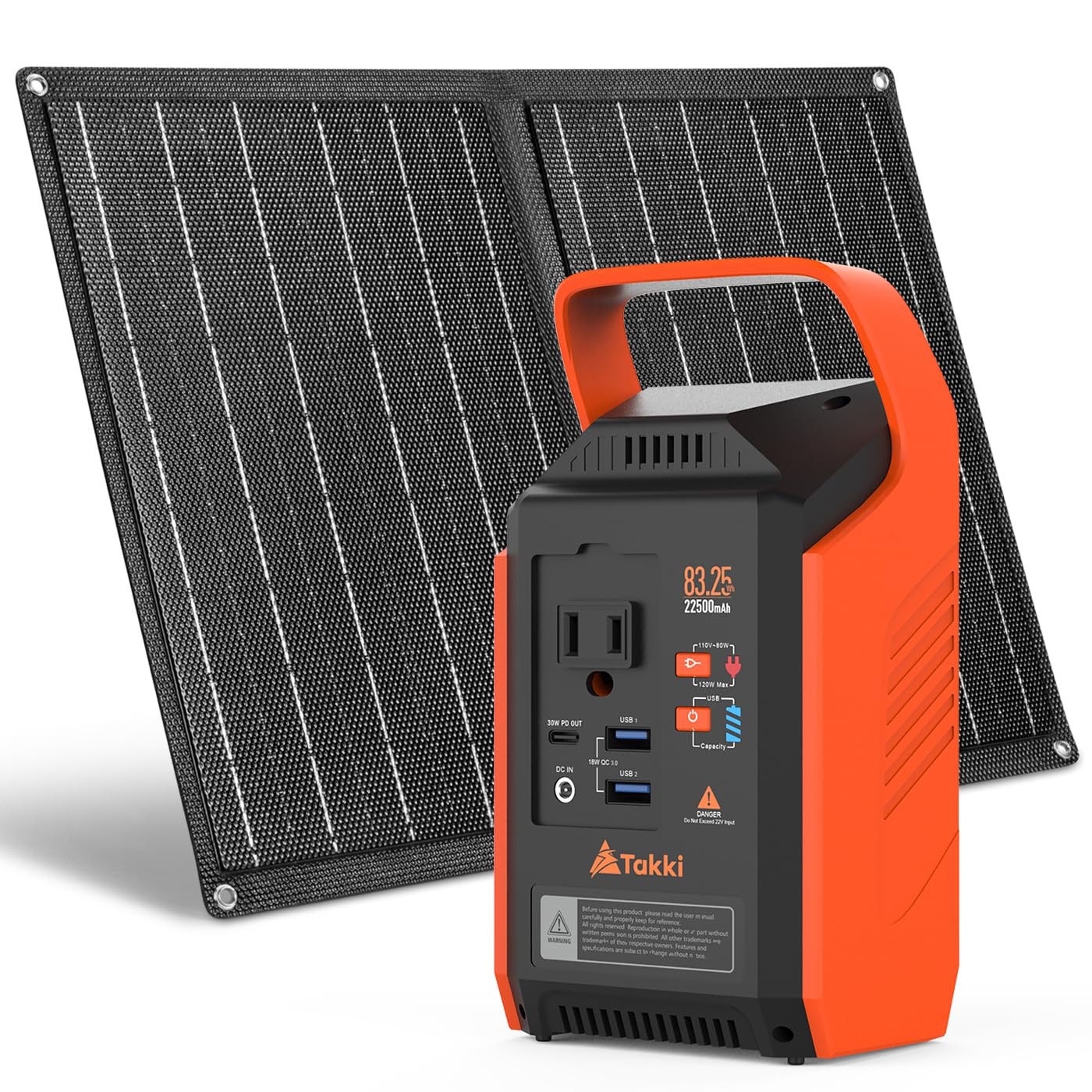 120W Peak Solar Generator with 21W Panel 83Wh Portable Power Station Solar Po…
