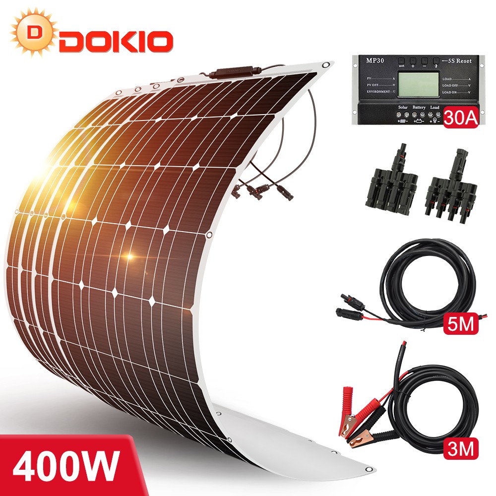 Flexible 100W 200W 400W Solar Panel Mono for RV, Camping & Outdoor Activities