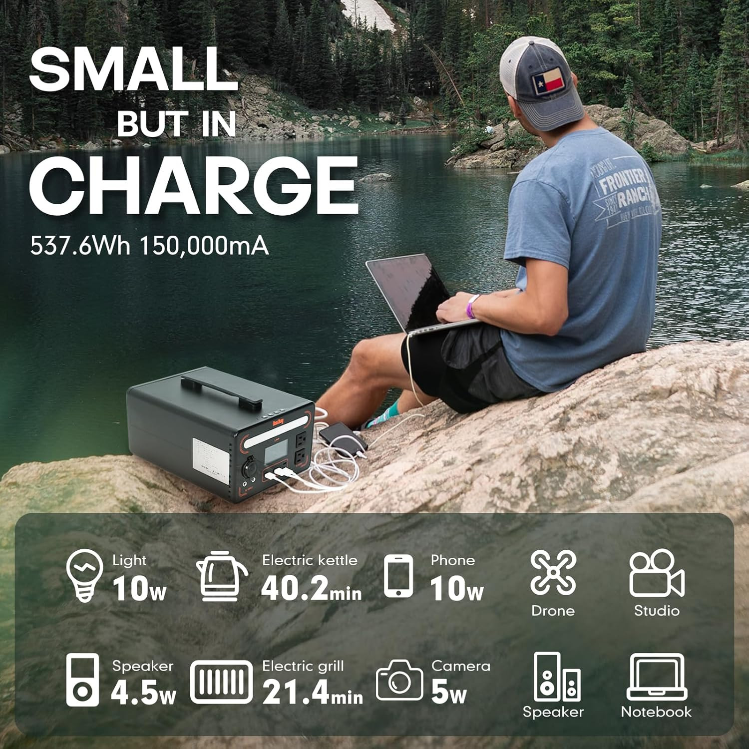 600W Portable 560Wh Power Station Explorer LiFePO4 Battery Solar Generator