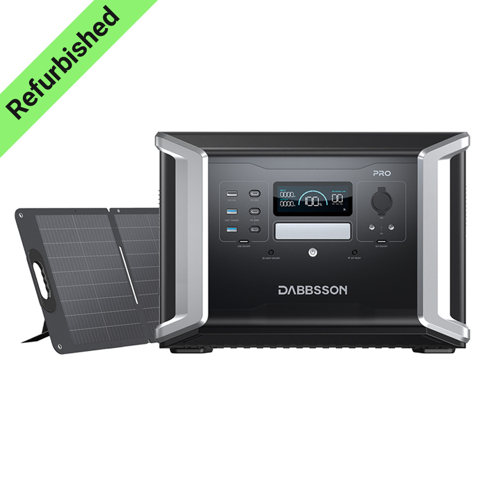 Solar Generator 2400W 1382Wh LFP Portable Power Station with 120W Solar Panel