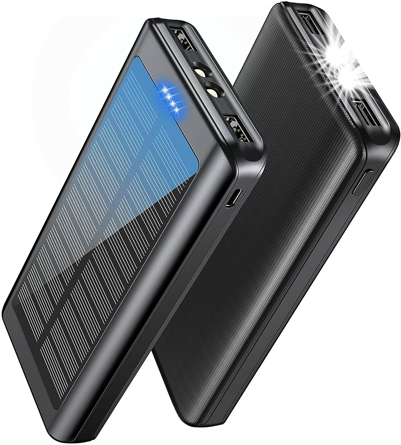 Solar Charger Power Bank 30000mAh – WBPINE Portable Phone Charger Solar Powered