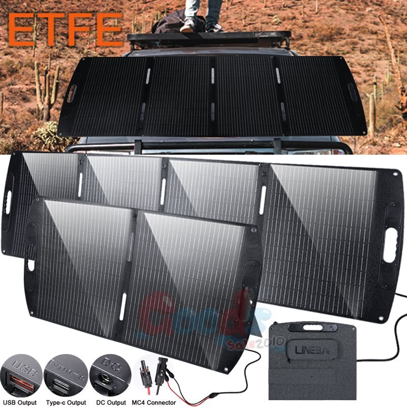 100W 200W 12V Foldable Solar Panel for Power Station Car Battery Charger RV Boat