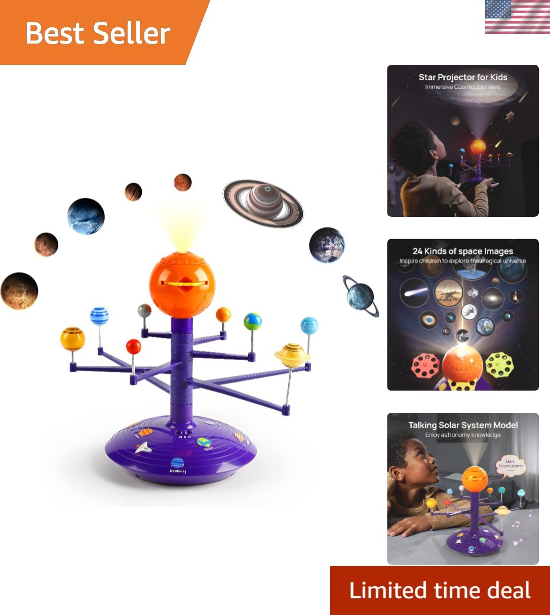 Solar System for Kids, Talking Astronomy Solar System Model Kit, Planetarium …