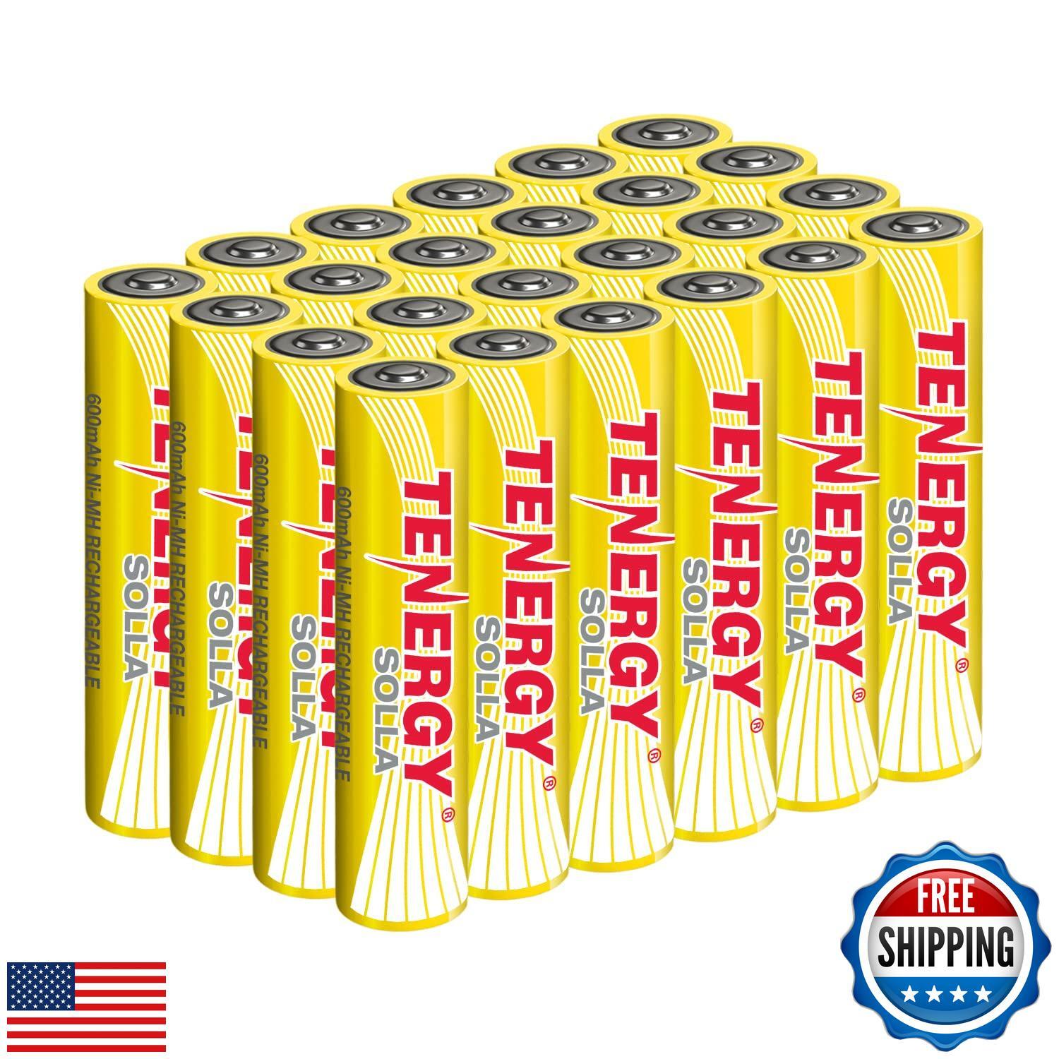 Tenergy Solla AAA Rechargeable NiMH Battery, 600mAh Solar Batteries for Outdo