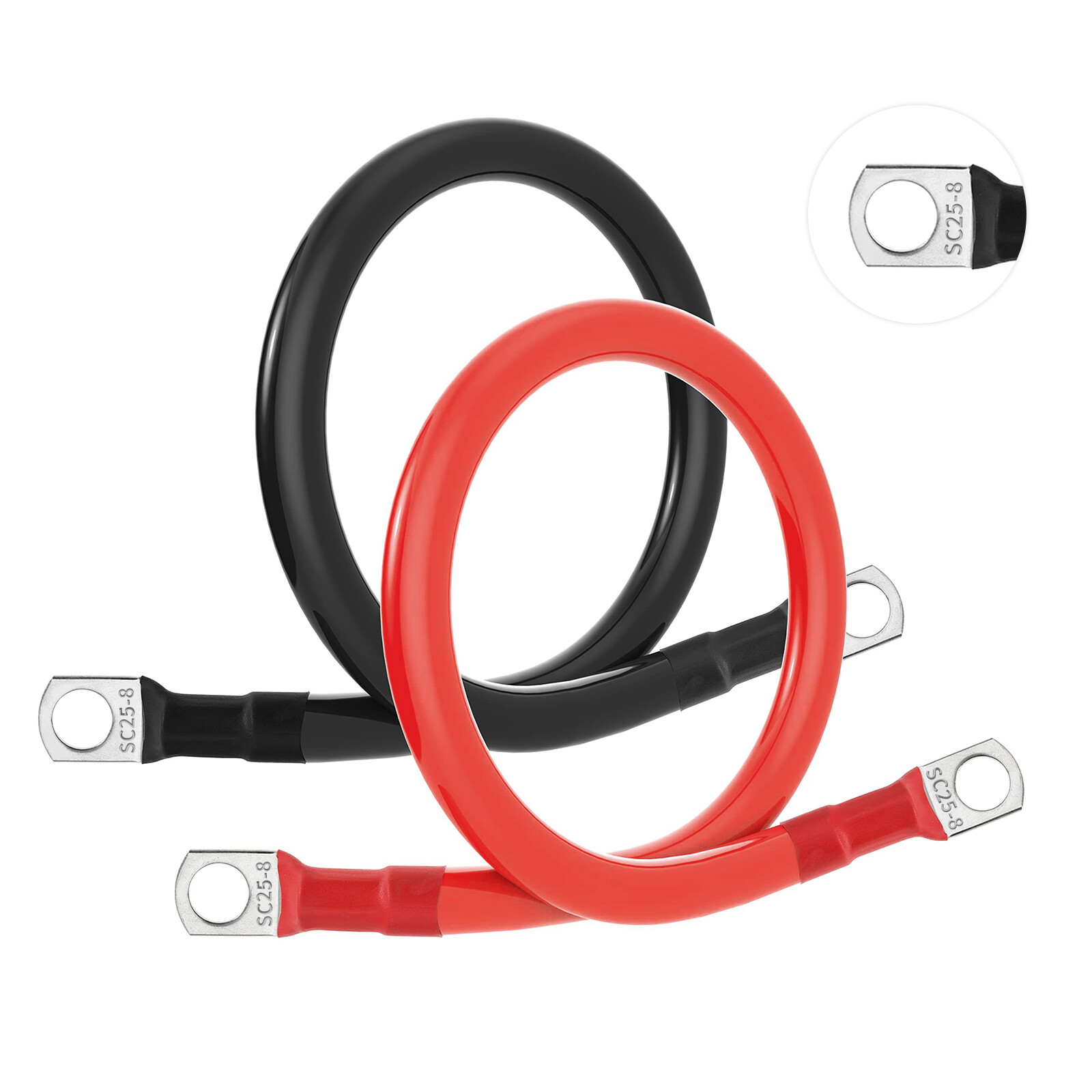 12Inch 4AWG Red and Black Pure Copper Battery Cables Solar Marine Power Inverter