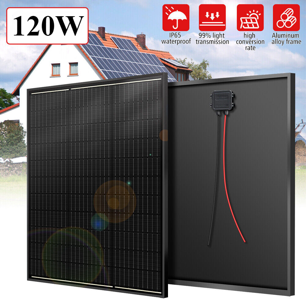 120W Watt 12V Solar Panel Mono PV Home RV Caravan Boat Camping Off-Grid Power