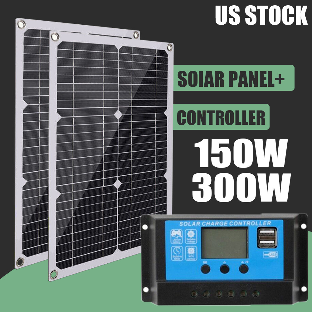 150W 300W Solar Panel Kit for Off-grid Solar System 30A PWM Solar Controller