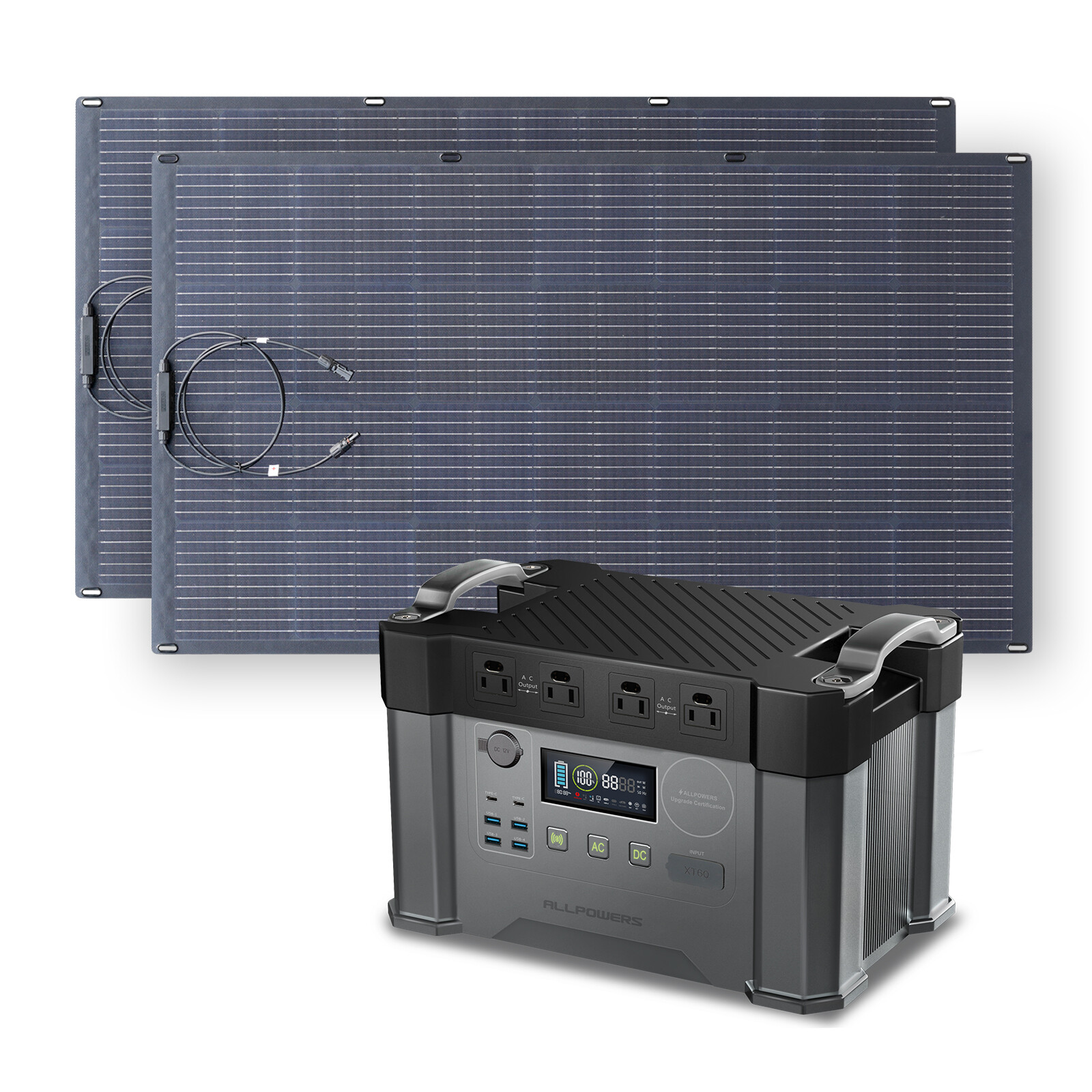ALLPOWERS 2400W Solar Generator Power Station & 200W Solar Panel Home Backup