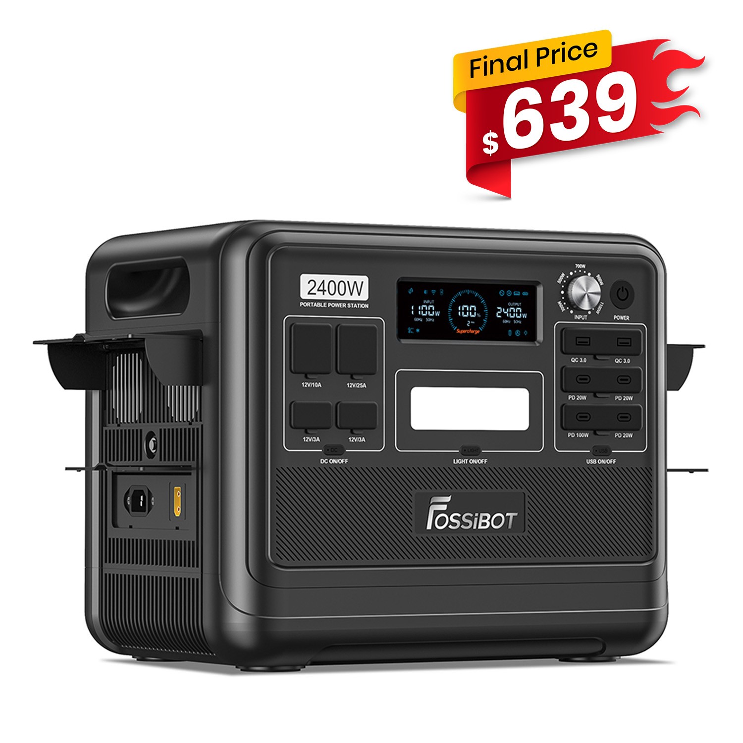 FOSSiBOT F2400 2048Wh Portable Power Station 2400W LFP Solar Generator