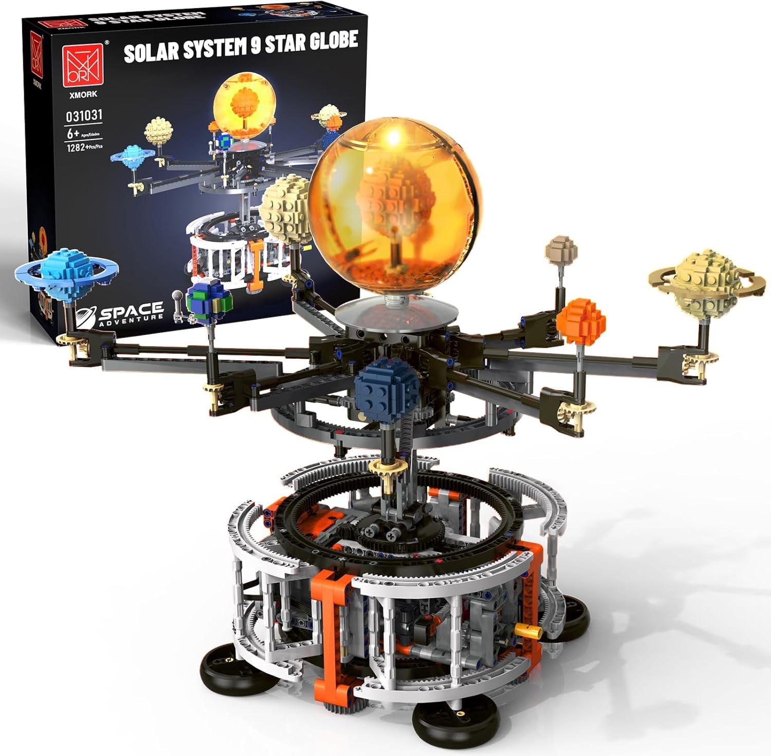 Solar System Building Set for Kids, STEM Toys with Rotatable Handle and Mechanic