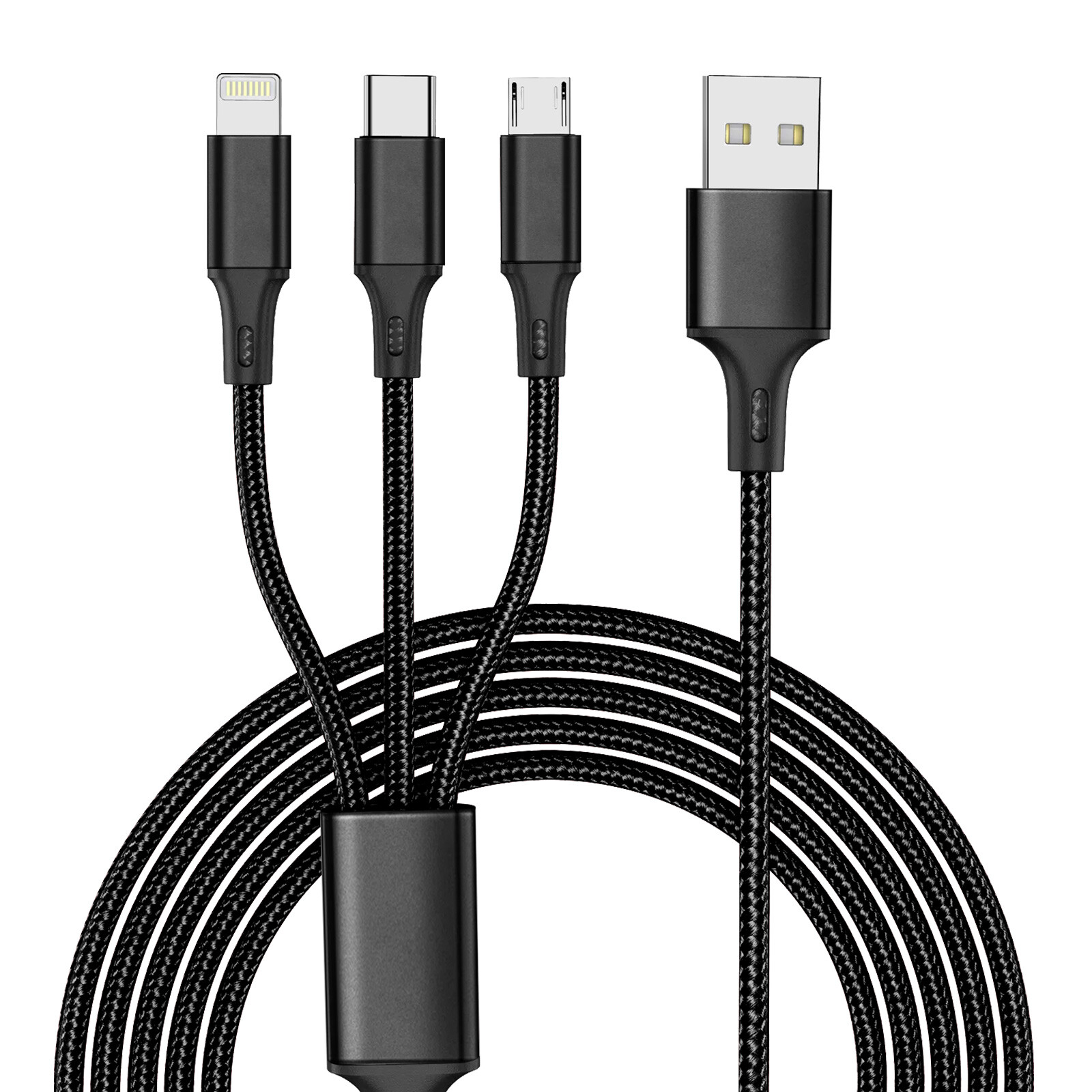 3 in 1 Fast USB Charging Cable Universal Multi Function Cell Phone Charger Cord