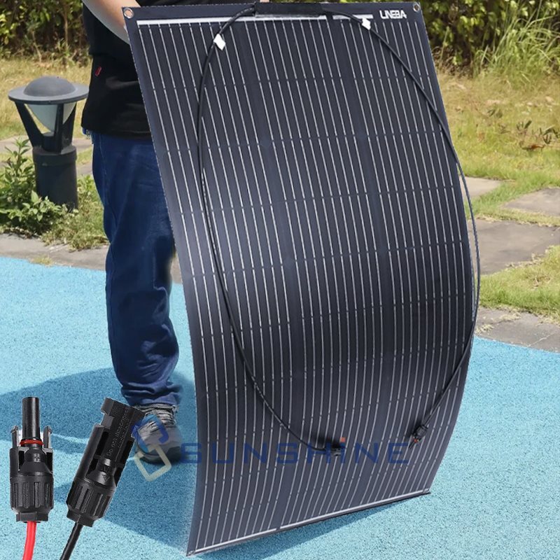 Semi-Flexible Solar Panel 100W 12V Bendable Thin Film Mono RV Boat Camper Home