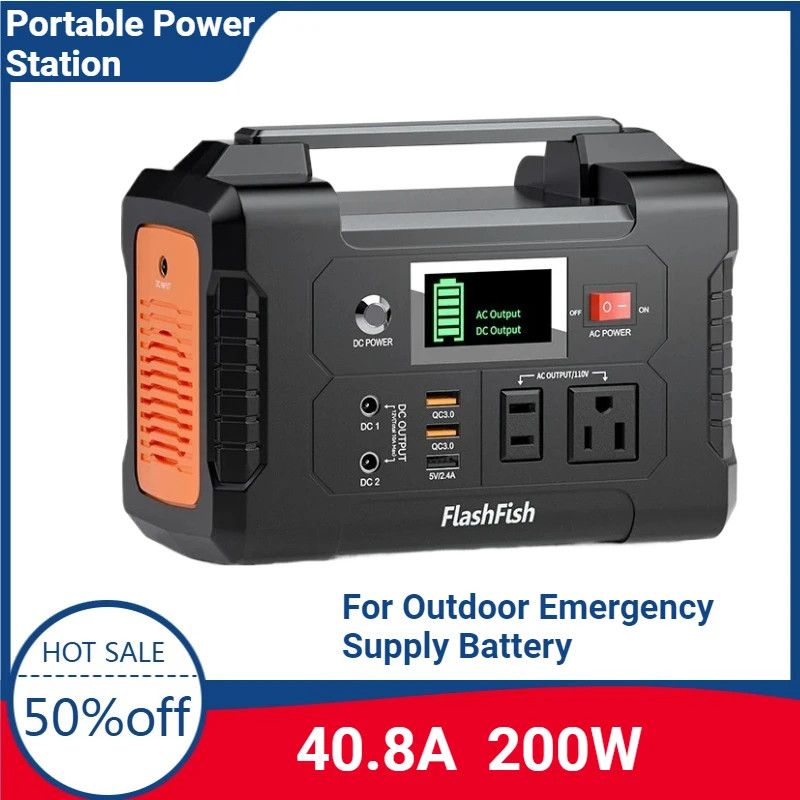 40.8A Portable Power Station Solar Generator 151WH AC Outdoor Emergency Supply