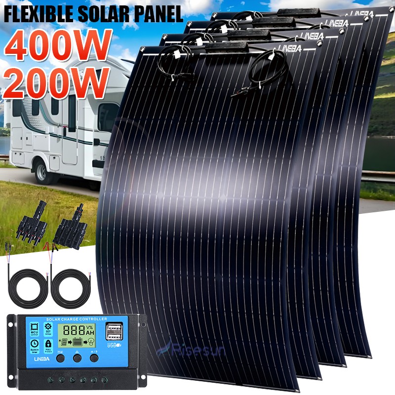 Semi-Flexible Solar Panel 200W 400W 12V Mono for Power Station RV Camping Boat