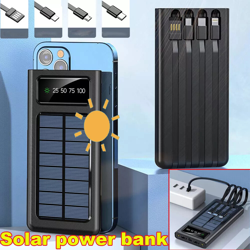 2025 Super 3000000mAh 4 USB Portable Charger Solar Power Bank For Cell Phone