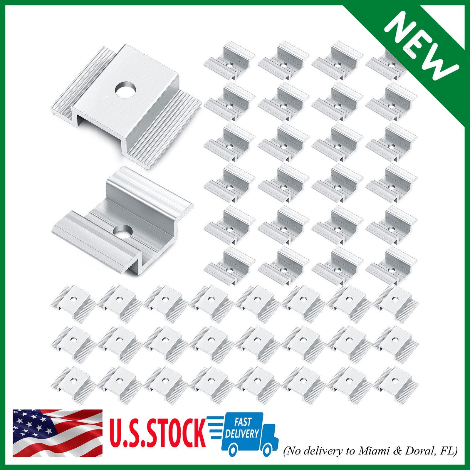 Solar Panel Mid Clamps 1.06 Inch Solar Panel Bracket Aluminium Mounting