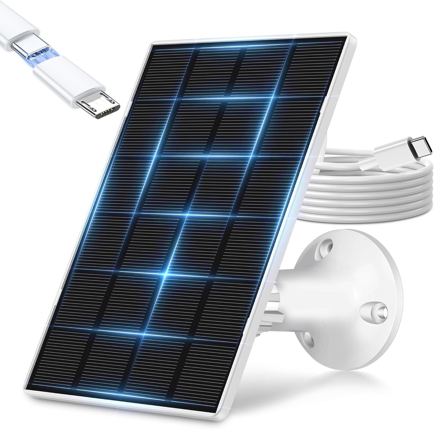 Solar Panel for Ring Camera Outdoor, Small Solar Panel Charger 5V with Type C or
