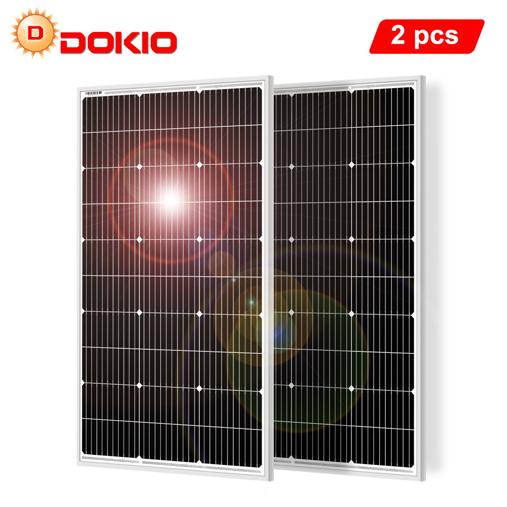 Dokio 2X 100w 200w Rigid Monocrystalline Solar Panel for Home/Caravan/RV/Boat