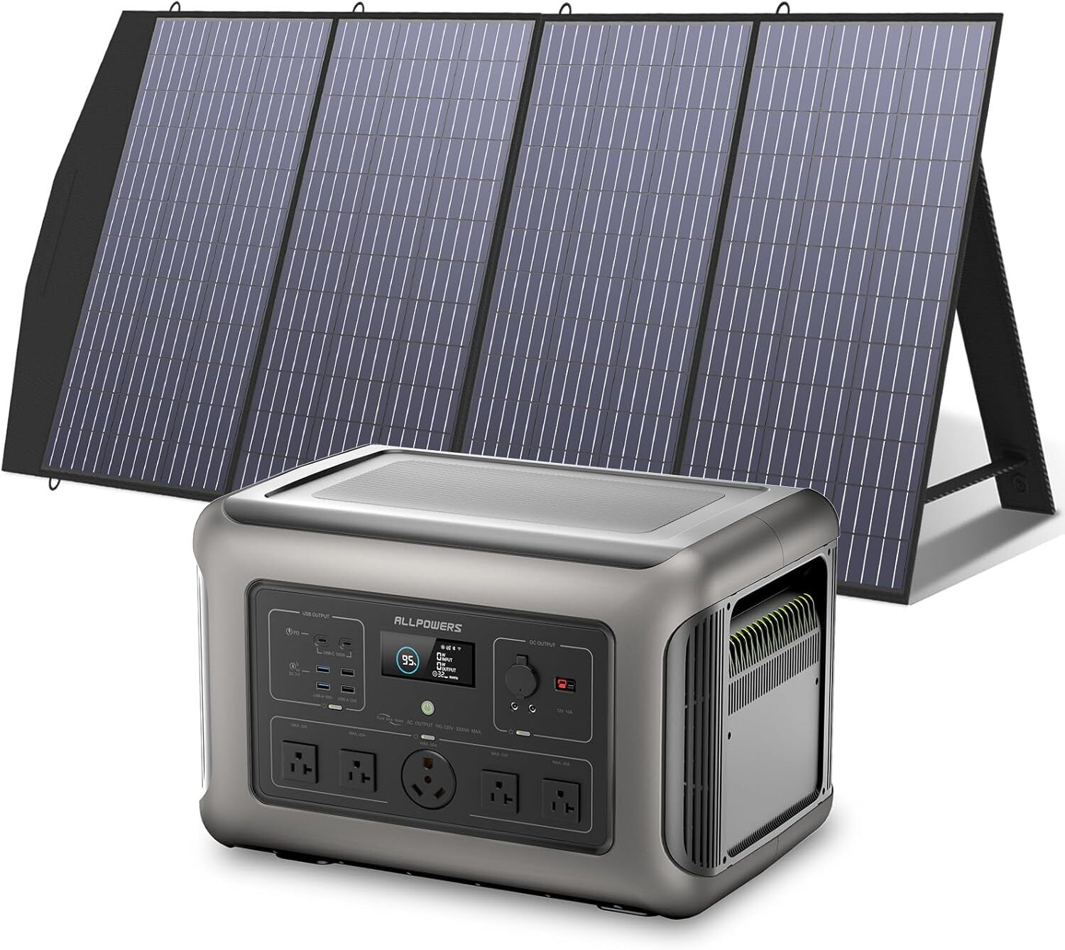 ALLPOWERS 2500W Portable Power Station Solar Generator 200W Solar Panel Foldable
