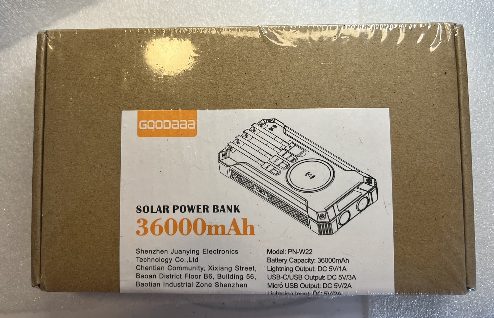 Solar Power Bank 36000 mAh