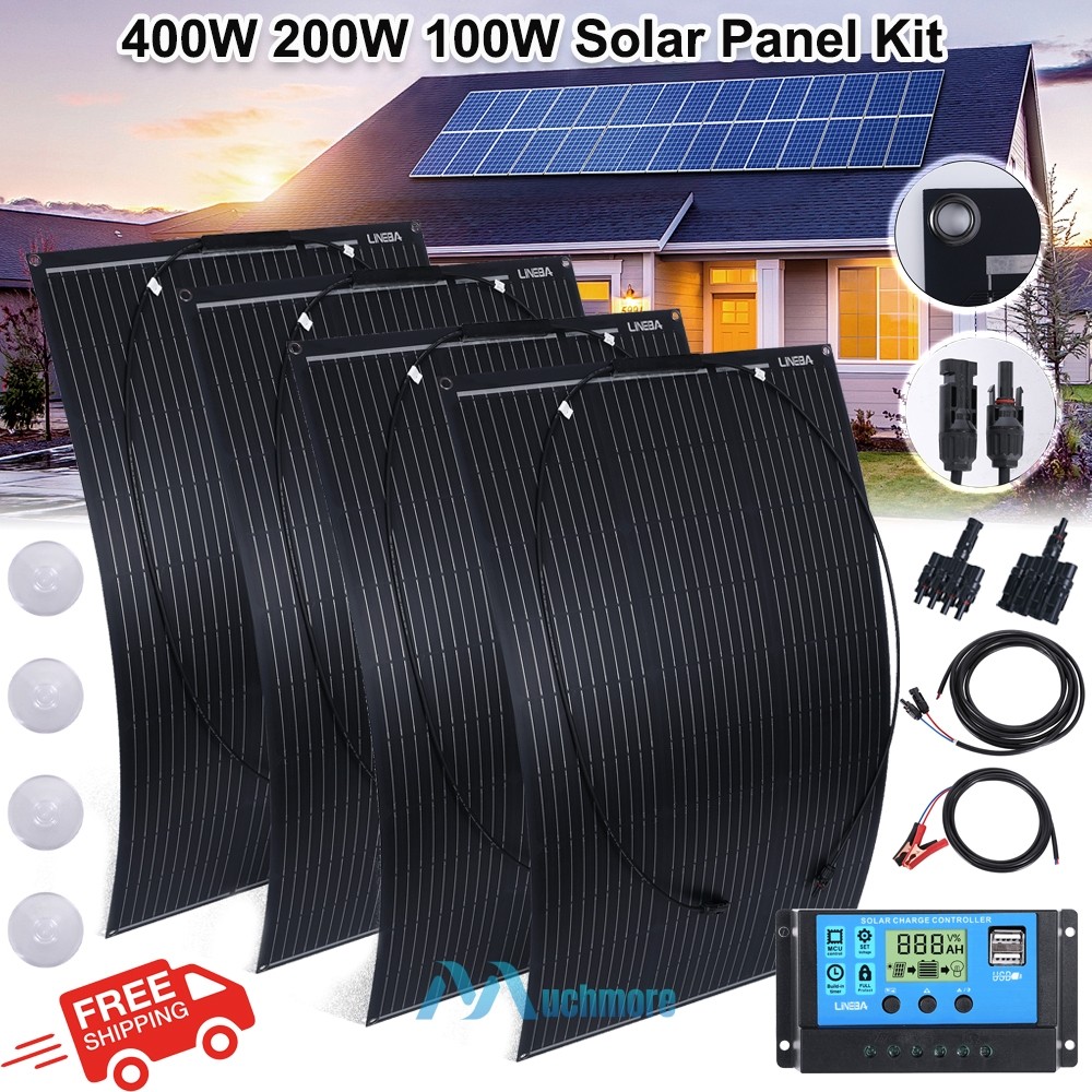 400W 200W Flexible Solar Panel Mono 18V Portable for Camping Home RV Boat Marine