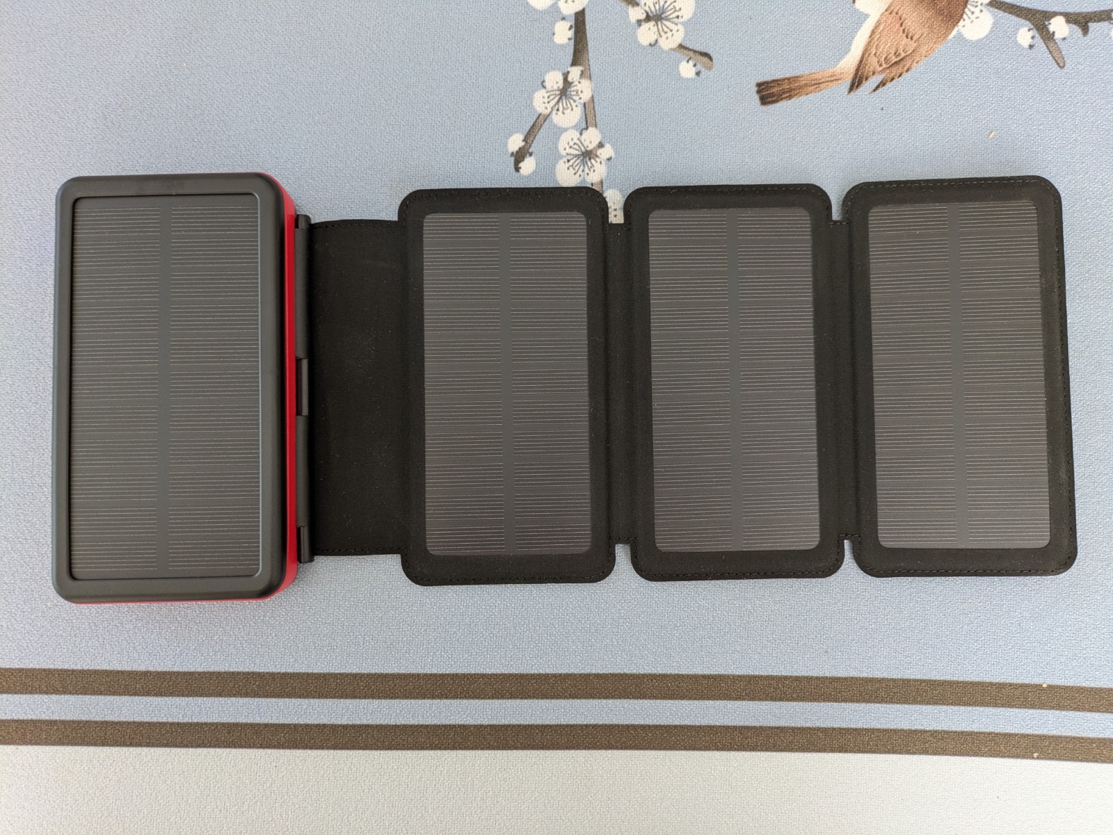 Solar Power Bank 4 Panel Portable Charger 26800mAh External Battery Pack USB LED