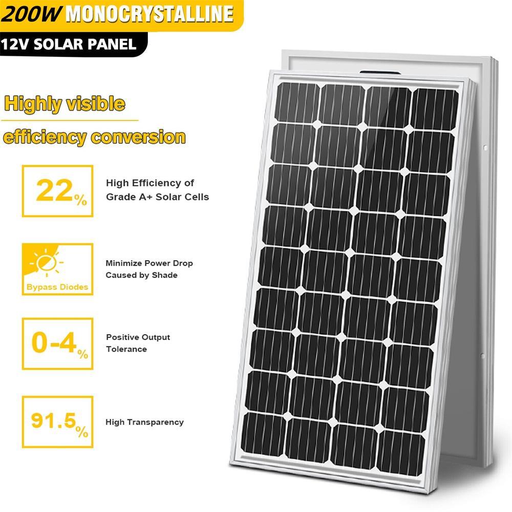 200 Watt 12 Volt Solar Panel 9BB Monocrystalline Solar Module Solar Panels Home