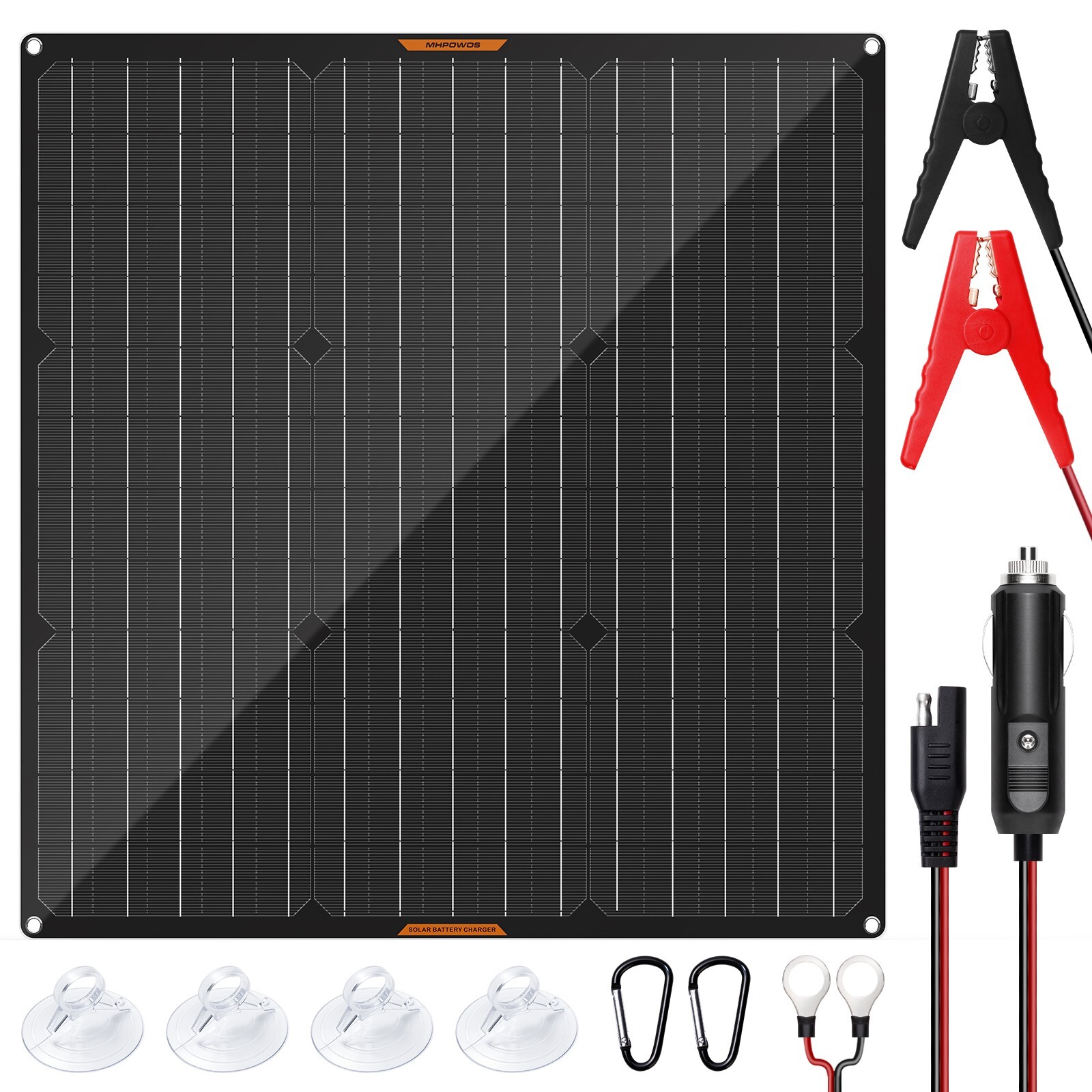 50W Solar Panel 12V Trickle Solar Battery Charger Kit for Maintainer Boat Car RV